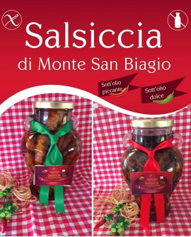 Salsiccia di Monte San Biagio Stagionata Sottolio 280g al pezzo - stagionatura 1 mese - Salumi Grufà